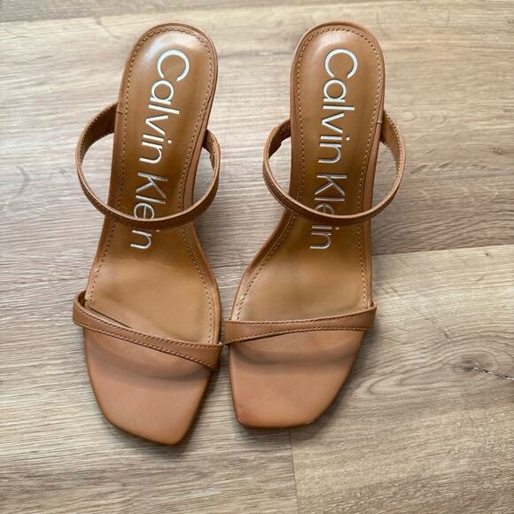 NEW Calvin Klein Halena Strap Heeled Sandals 7.5 - Picture 1 of 6
